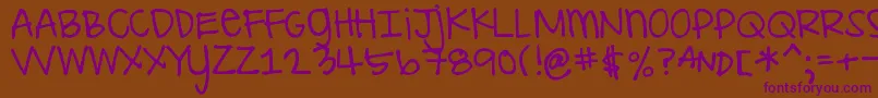 DjbILoveMeSomeAly Font – Purple Fonts on Brown Background