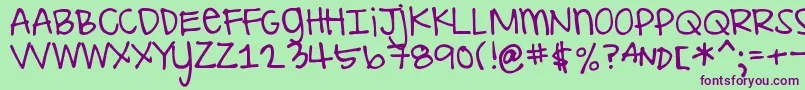 DjbILoveMeSomeAly Font – Purple Fonts on Green Background