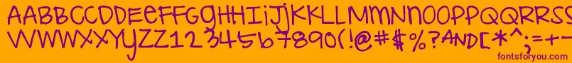 DjbILoveMeSomeAly Font – Purple Fonts on Orange Background