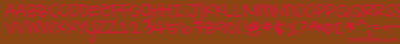 DjbILoveMeSomeAly Font – Red Fonts on Brown Background