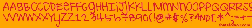 DjbILoveMeSomeAly Font – Red Fonts on Orange Background