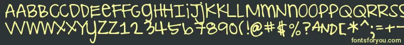 フォントDjbILoveMeSomeAly – 黒い背景に黄色の文字