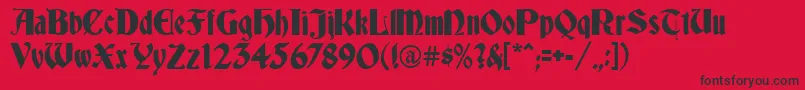 Deutsch Font – Black Fonts on Red Background