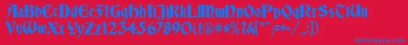 Deutsch Font – Blue Fonts on Red Background