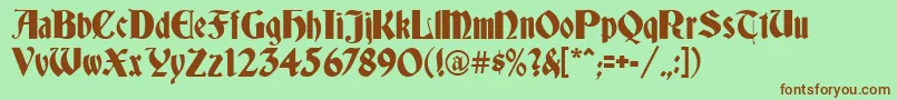 Deutsch Font – Brown Fonts on Green Background