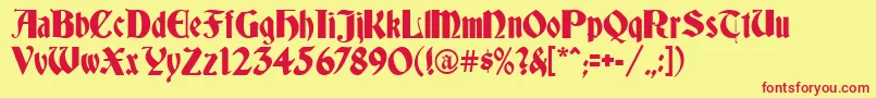 Deutsch Font – Red Fonts on Yellow Background