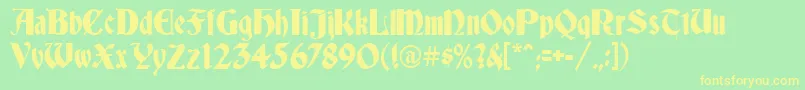 Deutsch Font – Yellow Fonts on Green Background