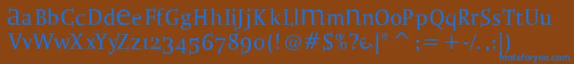 Bradbogilvy Font – Blue Fonts on Brown Background