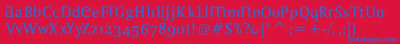 Bradbogilvy Font – Blue Fonts on Red Background