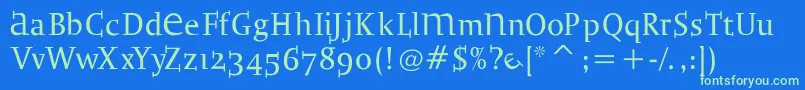Bradbogilvy Font – Green Fonts on Blue Background