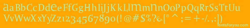 Bradbogilvy Font – Green Fonts on Orange Background
