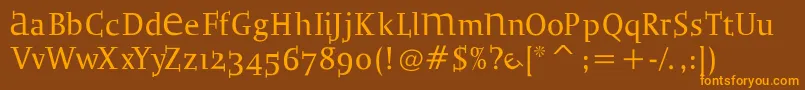 Bradbogilvy Font – Orange Fonts on Brown Background