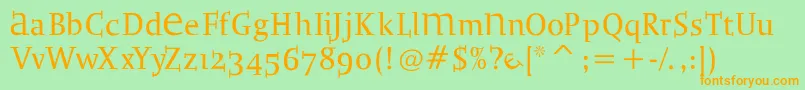 Bradbogilvy Font – Orange Fonts on Green Background