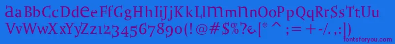 Bradbogilvy Font – Purple Fonts on Blue Background