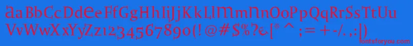 Bradbogilvy Font – Red Fonts on Blue Background