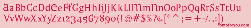 フォントBradbogilvy – ピンクの背景に赤い文字