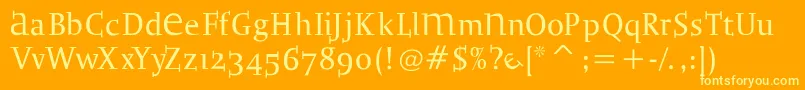 Bradbogilvy Font – Yellow Fonts on Orange Background