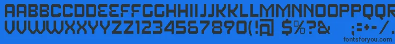 フォントFearFactorText – 黒い文字の青い背景