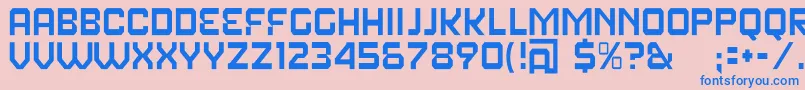 フォントFearFactorText – ピンクの背景に青い文字