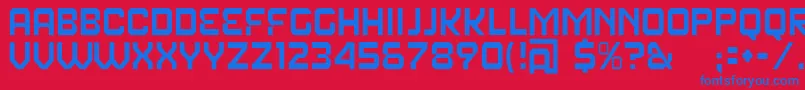 フォントFearFactorText – 赤い背景に青い文字