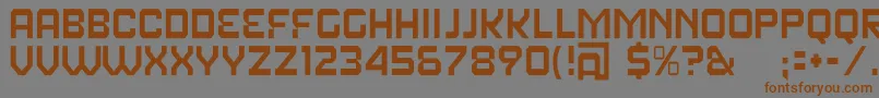フォントFearFactorText – 茶色の文字が灰色の背景にあります。