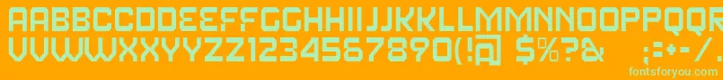 FearFactorText Font – Green Fonts on Orange Background