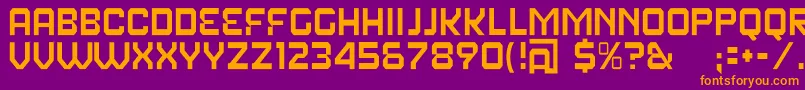 フォントFearFactorText – 紫色の背景にオレンジのフォント