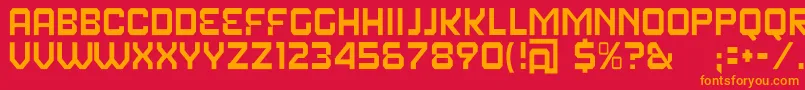 フォントFearFactorText – 赤い背景にオレンジの文字