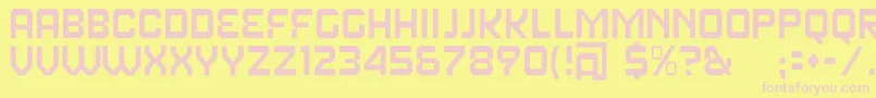 FearFactorText-fontti – vaaleanpunaiset fontit keltaisella taustalla