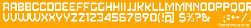 FearFactorText-Schriftart – Weiße Schriften auf orangefarbenem Hintergrund