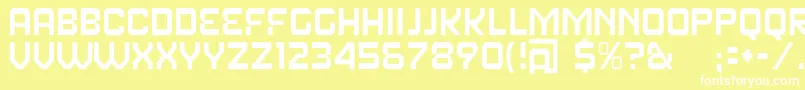フォントFearFactorText – 黄色い背景に白い文字