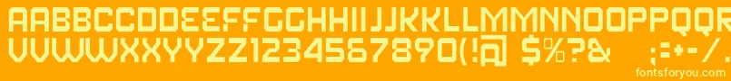 フォントFearFactorText – オレンジの背景に黄色の文字