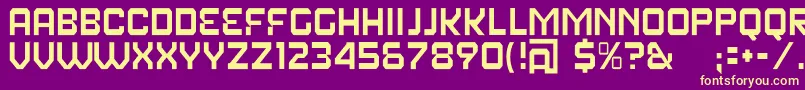 フォントFearFactorText – 紫の背景に黄色のフォント