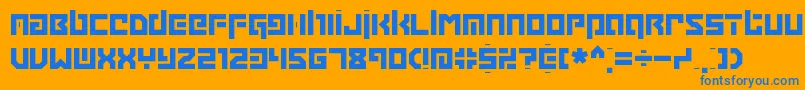 Grapple-Schriftart – Blaue Schriften auf orangefarbenem Hintergrund