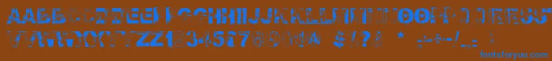 フォントFalloutfont – 茶色の背景に青い文字