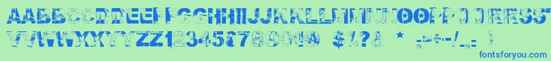 Falloutfont Font – Blue Fonts on Green Background