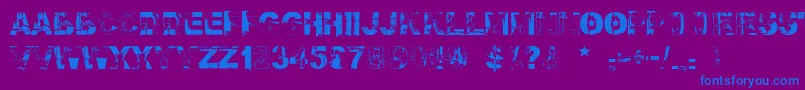 Falloutfont-fontti – siniset fontit violetilla taustalla