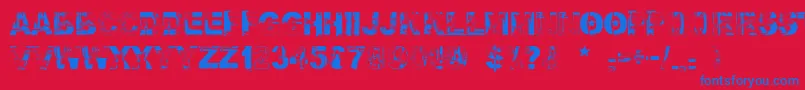 fuente Falloutfont – Fuentes Azules Sobre Fondo Rojo