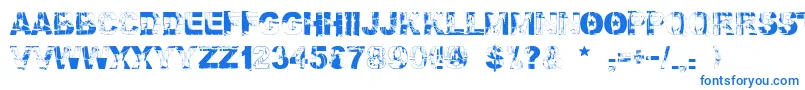 フォントFalloutfont – 白い背景に青い文字