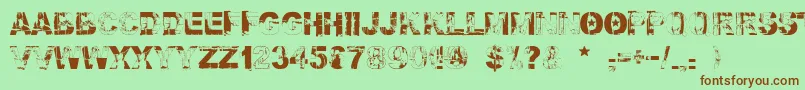 Шрифт Falloutfont – коричневые шрифты на зелёном фоне