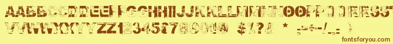 Шрифт Falloutfont – коричневые шрифты на жёлтом фоне