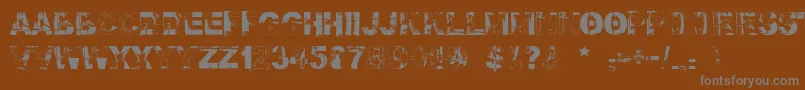 Falloutfont-fontti – harmaat kirjasimet ruskealla taustalla