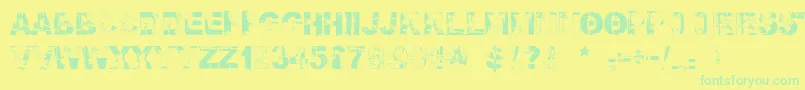 Falloutfont Font – Green Fonts on Yellow Background