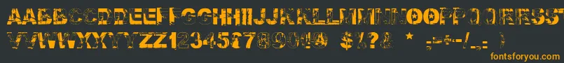 Falloutfont-Schriftart – Orangefarbene Schriften auf schwarzem Hintergrund