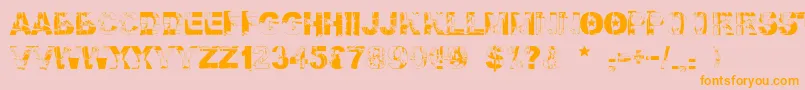 Шрифт Falloutfont – оранжевые шрифты на розовом фоне