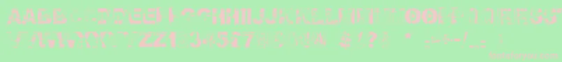 Falloutfont-fontti – vaaleanpunaiset fontit vihreällä taustalla