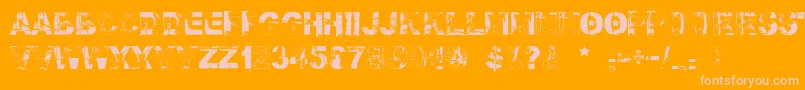 Falloutfont-Schriftart – Rosa Schriften auf orangefarbenem Hintergrund