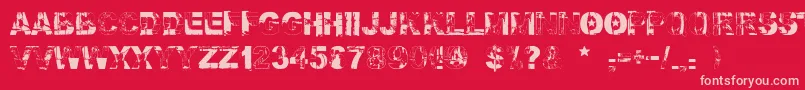 Шрифт Falloutfont – розовые шрифты на красном фоне
