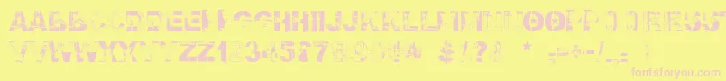 Falloutfont Font – Pink Fonts on Yellow Background