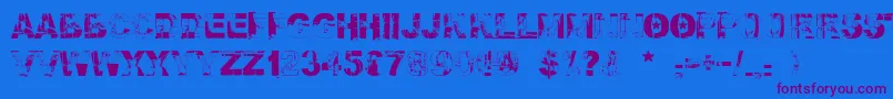 Шрифт Falloutfont – фиолетовые шрифты на синем фоне